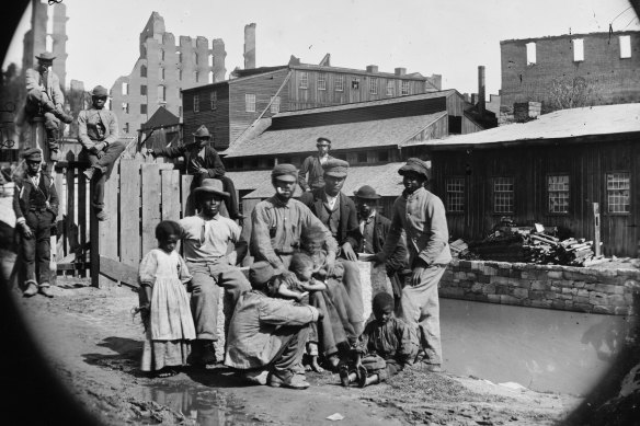 Free men, women and children in Richmond, Virginia, in 1865, the year formerly enslaved people were promised 40 acres of land and, later, a mule. 