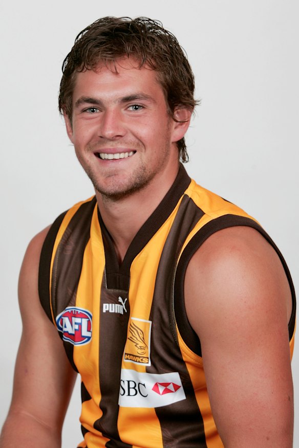 In the beginning: Luke Hodge after signing for Hawthorn in 2005.
