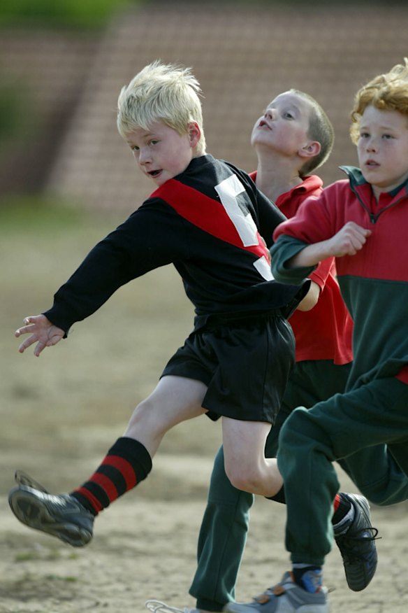 Kicking goals: a match at Bannockburn Primary in Geelong, 2005.