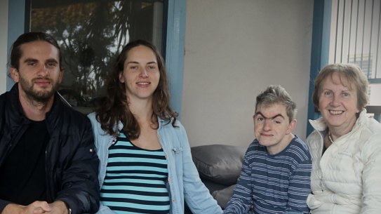 The Rollo family (from left) siblings Stuart, Jemma and David with mum Jenny on Mother’s Day 2017.