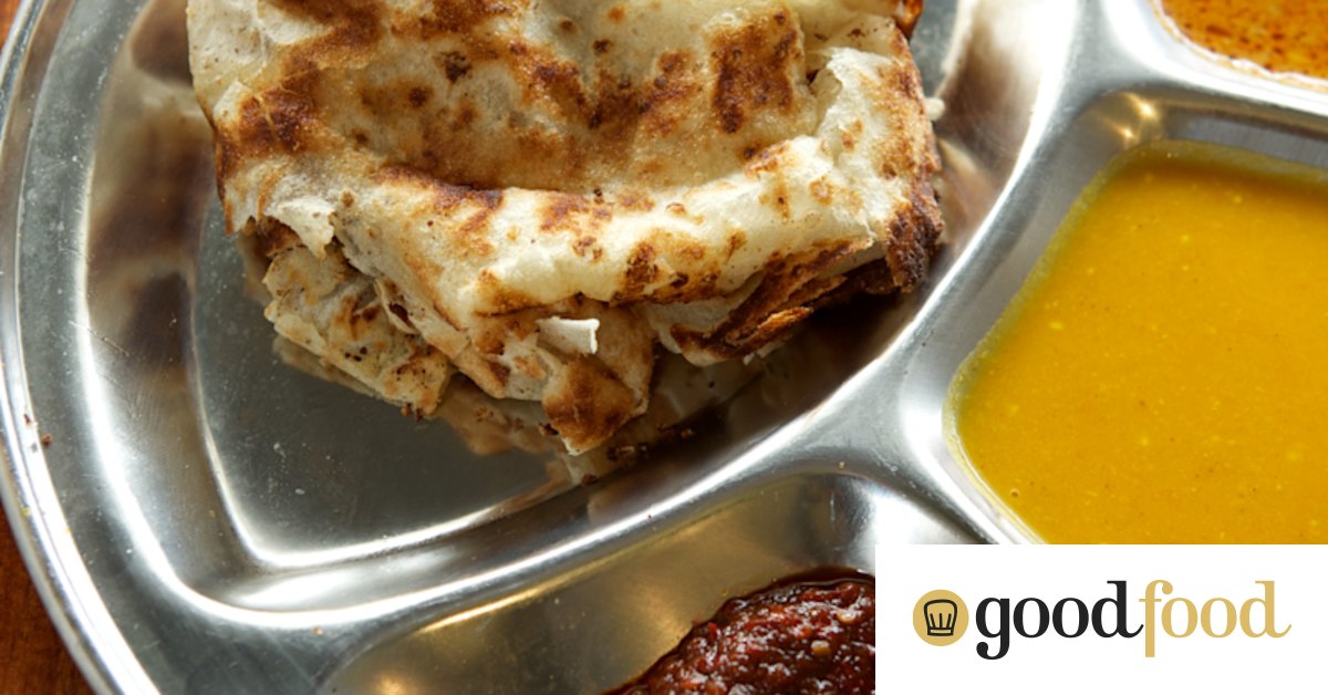 Flaky roti is the centrepiece at this Malaysian diner in Melbourne’s inner west