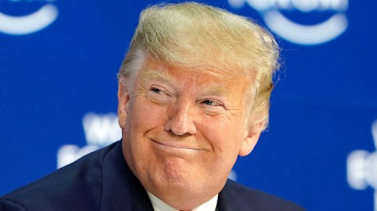 US President Donald Trump at the World Economic Forum.