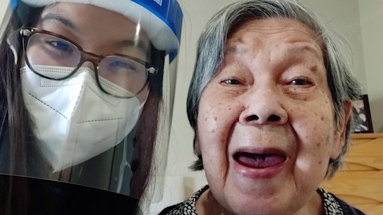 Arcare Maidstone resident Ann Lim, 86, and her granddaughter, Ai-Lin Chang