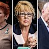 Pauline Hanson, Teena McQueen and Alan Jones.