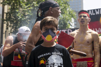 An Invasion Day march in Sydney on January 26, 2020.