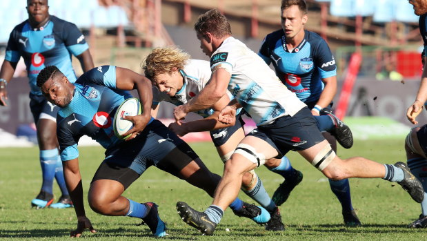 Turning point: Bulls loosehead Lizo Gqoboka taught the Tahs a lesson at the scrum.