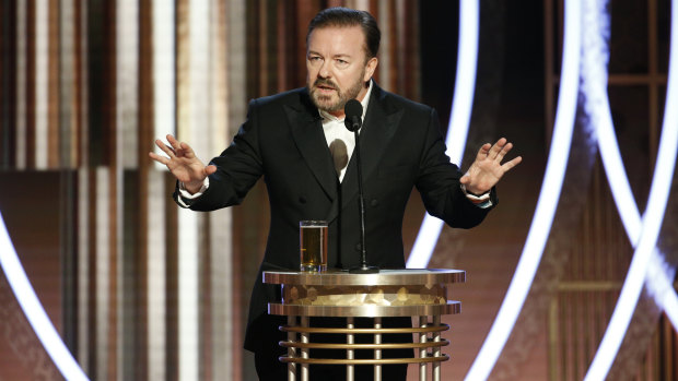 "No one cares about movies anymore." Ricky Gervais at the Golden Globes.