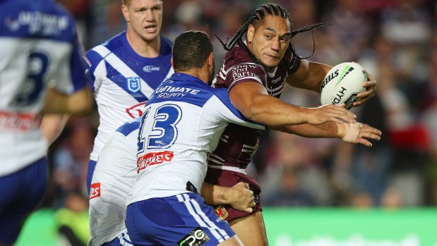 Hard yards: Martin Taupau overcame injury to be strong up front for the Sea Eagles.