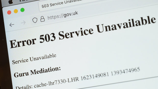 UK government websites were among those affected.