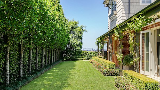 The non-waterfront home that broke the record in Longueville has a glimpse of the harbour. 