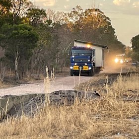 James’ business delivering a house to Leanne Green in Muchea.