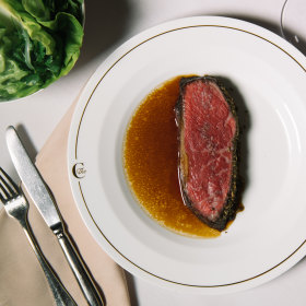 Wagyu rump with beef fat and red wine. 
