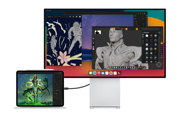 The latest iPad Pro has a Thunderbolt USB-C connector to plug into external storage, accessories or external monitors.