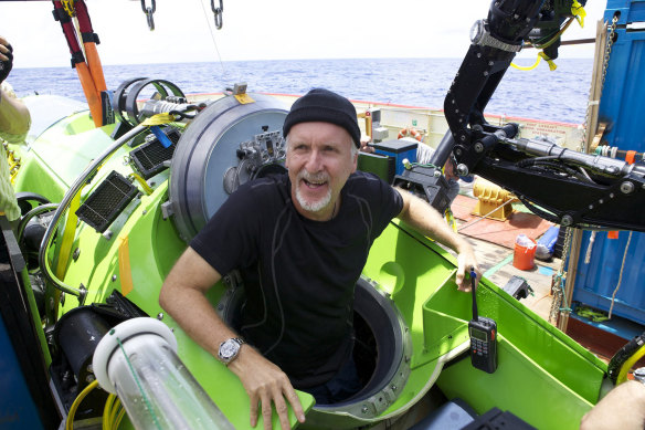 James Cameron emerging from the Deepsea Challenger in 2012.