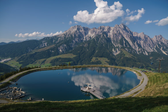 The Alps, soaring in summer.