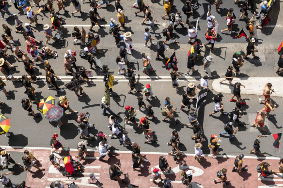 Last year’s Invasion Day march in Sydney.