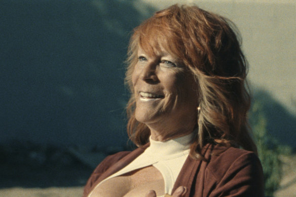 Jamie Lee Curtis in her fright wig in The Last Showgirl. 