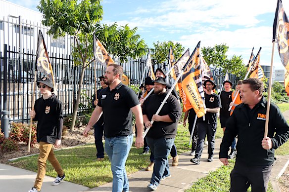 GE Aerospace workers at Brisbane Airport walk off the job.