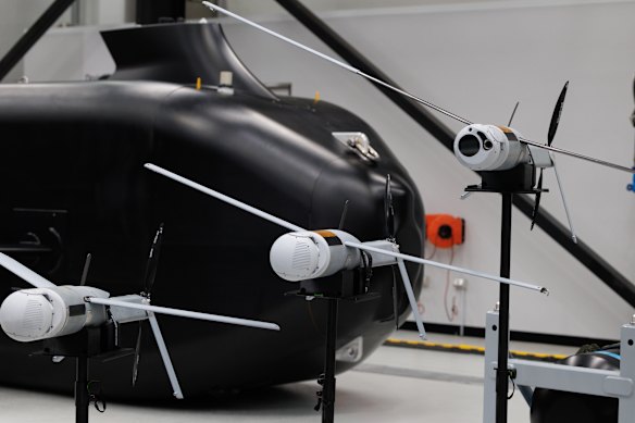 Altius drones at Anduril Australia’s manufacturing facility in Alexandria.