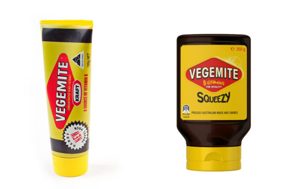 Traveller readers want the Vegemite tube (left) brought back, saying the squeeze bottle is not an adequate replacement. 