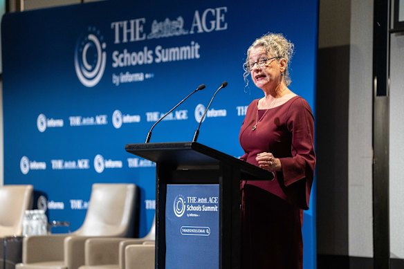 Dr Jenny Donovan during her address at The Age Schools Summit.