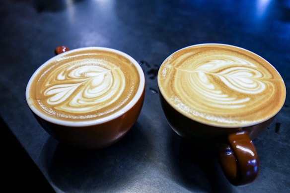 Coffee art at Seattle Coffee Works.