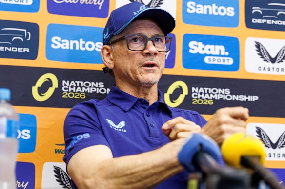Wallabies coach Les Kiss fronts media on Friday.