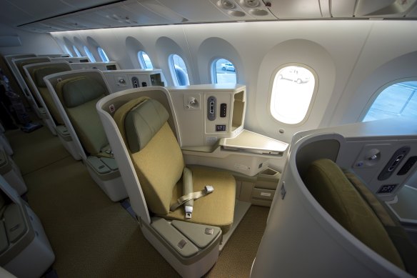 All the 29 beds in business class lie flat at the push of a few buttons.
