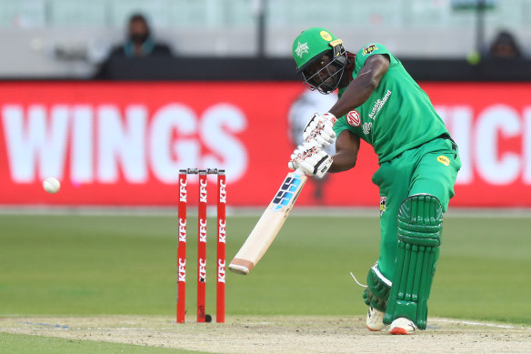 Andre Fletcher goes on the attack for the Melbourne Stars.