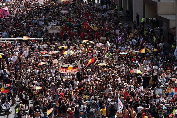Invasion Day marches in previous years have attracted thousands of protesters. 