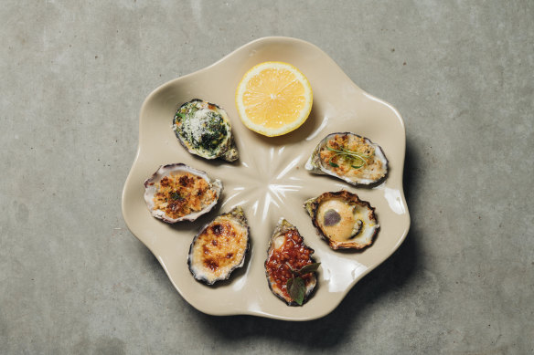 Oysters are shipped daily from a state-of-the-art tank in the nearby arts and industry estate.