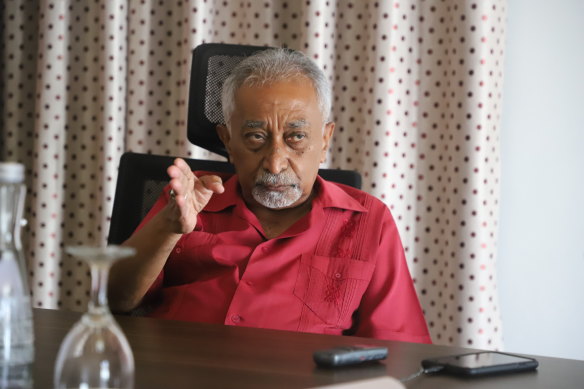 Former Timor-Leste prime minister Mari Alkatiri in his office in Dili during a brief break from the campaign trail.