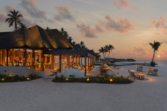 Sunset dining at Fares’ beachfront restaurant, Charcoal.