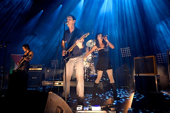 Melbourne rock band Floodlights at the Forum on Saturday night.