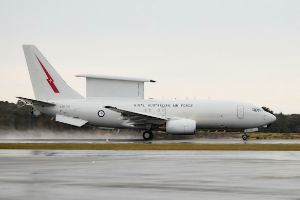 An E-7A Wedgetail at Willamtown RAAF base.