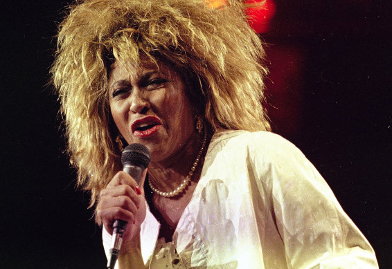 Tina Turner performs at New York’s Madison Square Garden on August 1, 1985.