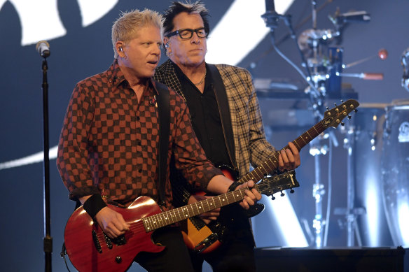 Dexter Holland and Noodles of The Offspring perform at the Forum on November 24, 2024.