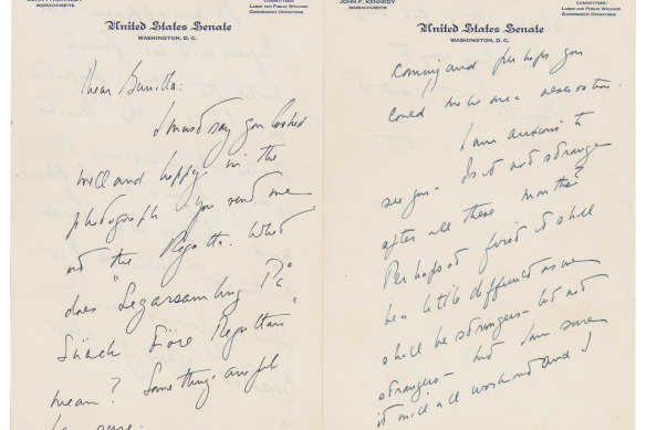 A love letter that John F. Kennedy wrote to Gunilla von Post.