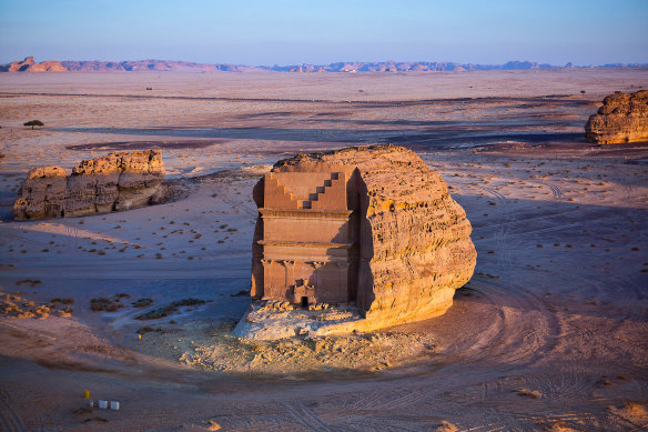The spectacular Nabatean tombs at AlUla.