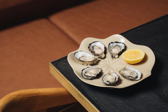 Oysters are available by the dozen or half dozen. 