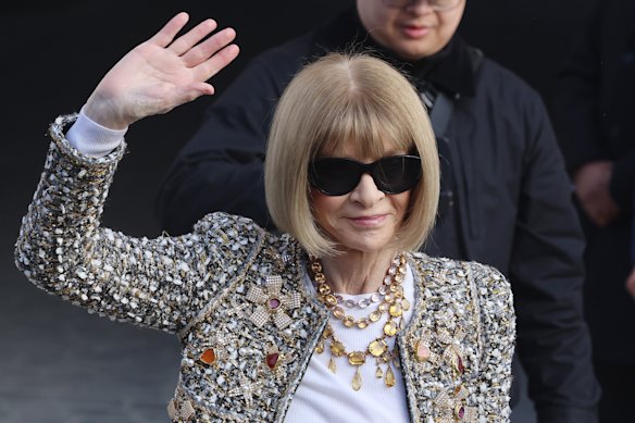 Anna Wintour attends the Chanel show in Paris on March 11.
