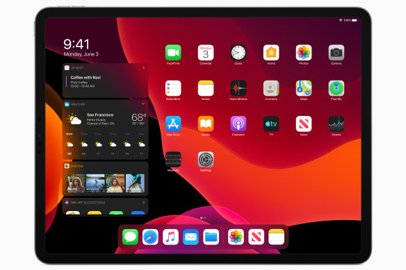 iPadOS gives the tablet a look and feel distinct from the iPhone.