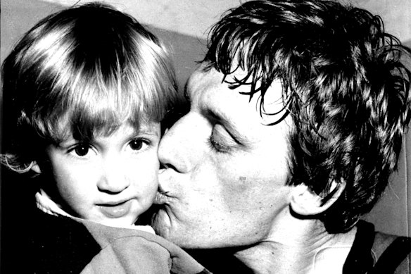 Mark Graham in 1982 with his son Luke, now a successful film director.