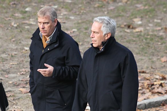 An infamous image shows Prince Andrew and sex offender Jeffrey Epstein walking through New York’s Central Park in December 2010.