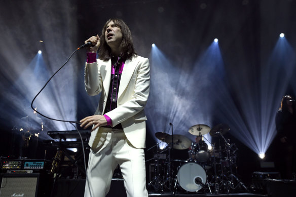 Bobby Gillespie of Primal Scream performs at the Forum on Friday night.