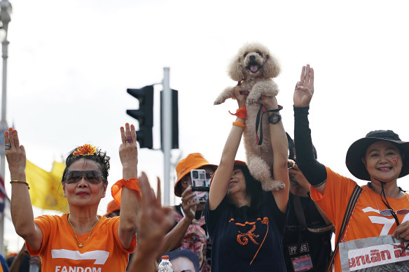 Supporters of the Move Forward party at a rally in Bangkok.