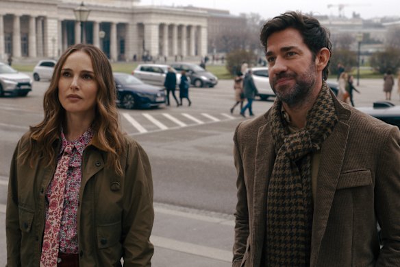 Natalie Portman and John Krasinski play thrill-seeking siblings Charlotte and Luke Purdue in Fountain of Youth.