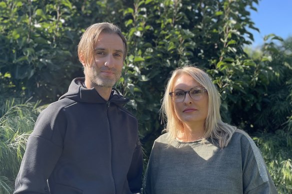 Cousins Kathy Mikulic and Ivi Cicak help to run the family business, Big River Instant Turf, in Bacchus Marsh. They are planning on voting for the United Australia Party this election. 