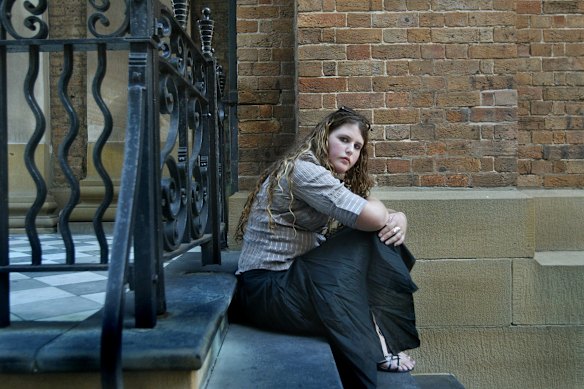Tegan Wagner, pictured in 2006, during the trial of her gang rapists.