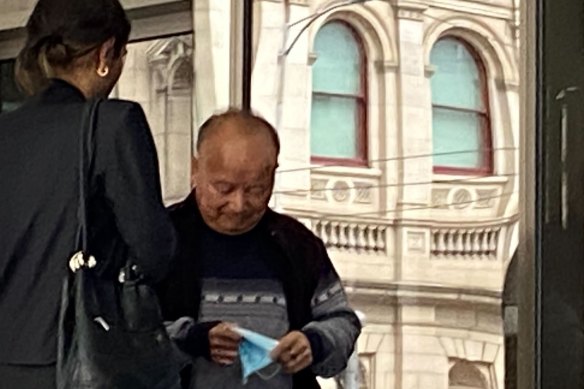 Di Sanh Duong (right) outside Melbourne Magistrates’ Court in May.